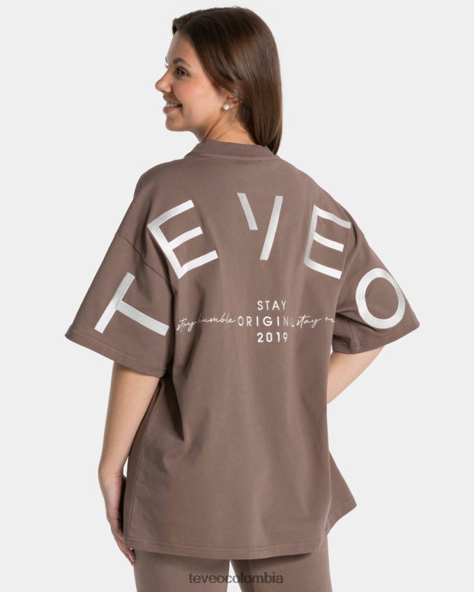 ropa co TEVEO mujer camiseta extragrande distintiva moca 6626T8468