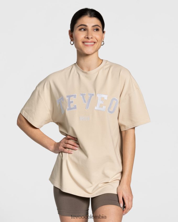 ropa co TEVEO mujer camiseta universitaria extragrande beige 6626T8478