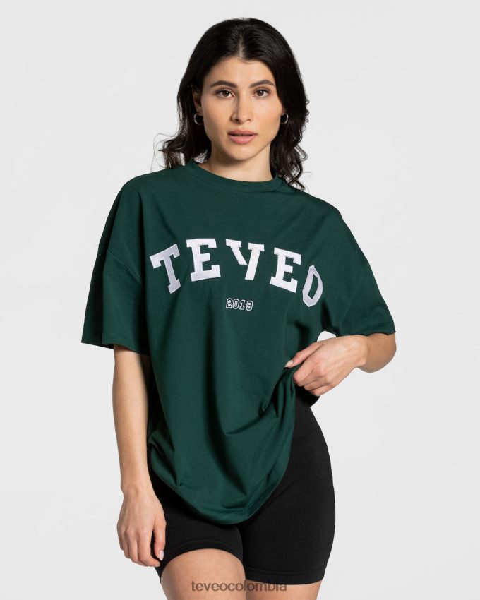 ropa co TEVEO mujer camiseta universitaria extragrande verde oscuro 6626T8476