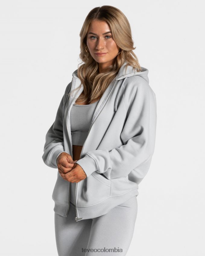 ropa co TEVEO mujer chaqueta oversize llamativa gris claro 6626T824